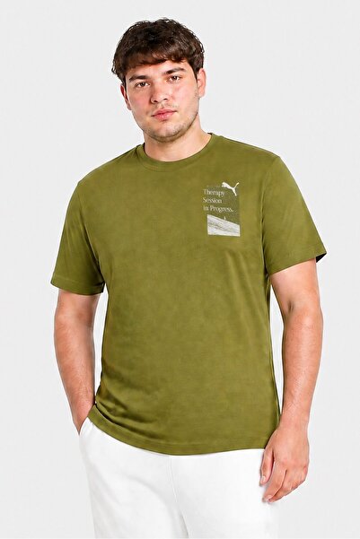 Puma Men Relaxed Fit Short Sleeve Outdoor T-Shirt, Olive