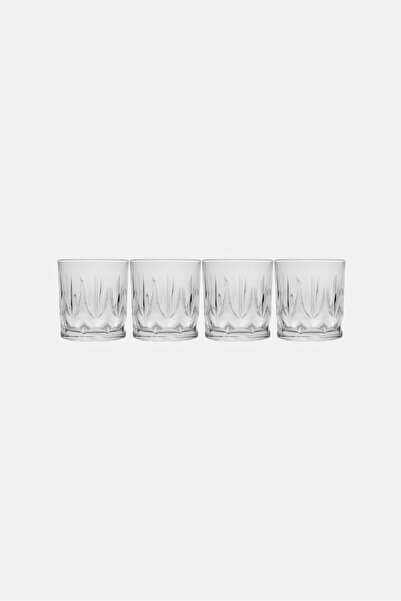 Circleware 4 Pieces Double Old-Fashioned Cut Glass 332 ml, Transparent