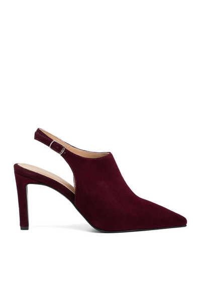 Tergan Bordo Hakiki Süet Deri Kadın Stiletto - K26I1AY68693-O49