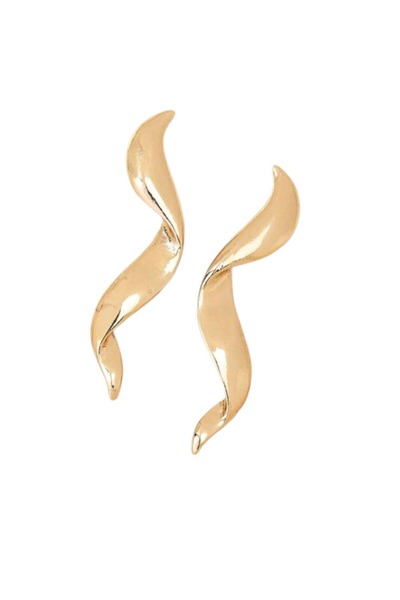 OEM Cercei eleganti, aurii, asimetrici, forma abstracta, aliaj metalic, 3CM
