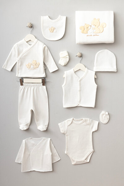 Bebitof Cute Squirrels 10-Piece Boxed Newborn Hospital Discharge Bodysuit Set