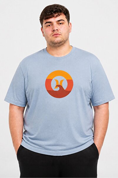 Hurley Men Sportswear Fit Short Sleeve Outdoor T-Shirt, Light Blue