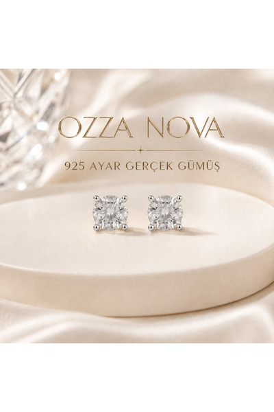 925 Ayar Gerçek Gümüş 5 mm Zirkon Taşlı Tektaş Küpe Kadın Erkek Çocuk Unisex Çivili Küpe