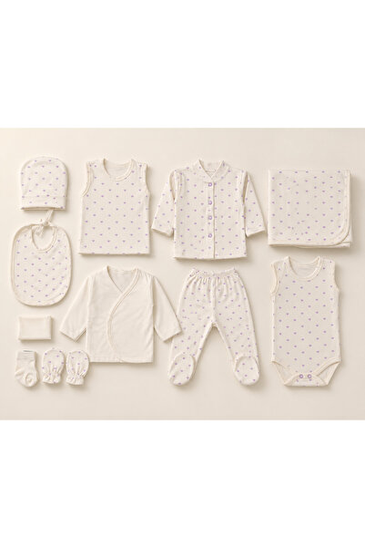 babyist Babynova Premium Heart Patterned 10-Piece Newborn Hospital Discharge Set