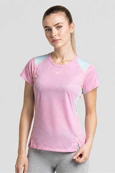 MIZUNO Women Sportswear Fit Short Sleeve Training Top, Pink