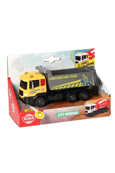 Simba Dickie Toys City Worker Vehicul de Constructii cu lumini si sunete Cami...