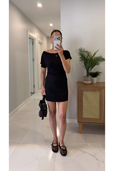 BİRCANÇİL Utran Black Stone Mini Skirt