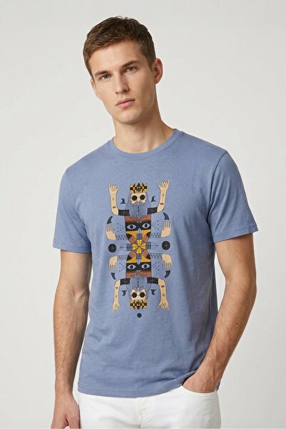 Stance Men Crew Neck Short Sleeve Graphic Print T-shirt, Light Blue