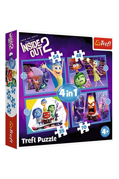 Trefl PUZZLE 4IN1 DISNEY INSIDE OUT 2 O LUME PLINA DE EMOTII