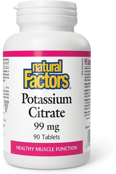 Natural Factors سيترات البوتاسيوم 99 ملغ 90 قرص