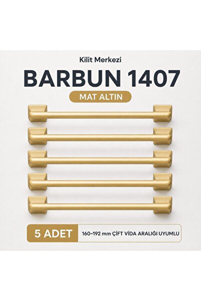 Kilit Merkezi Barbun 1407 5’li Mobilya Dolap Kulpu 160–192 mm Çift Vida Aralıklı