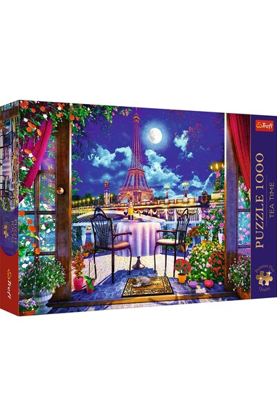 Trefl PUZZLE 1000 PREMIUM PLUS TEA TIME PARISUL IN LUMINA LUNII