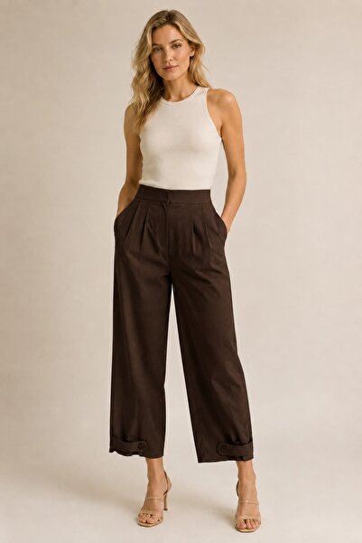 EFİL Ankle Length Pipe Leg Trousers