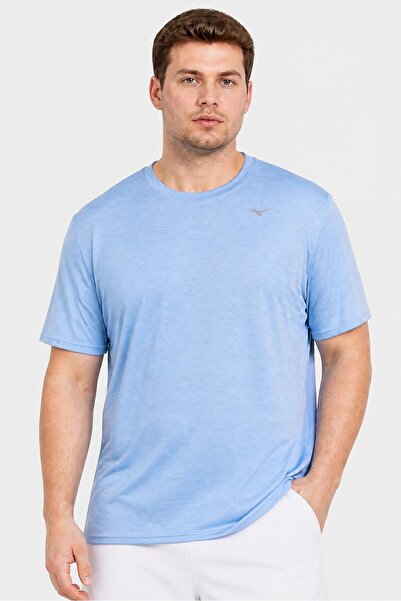 MIZUNO Men Sportswear Fit Short Sleeve Training T-Shirt, Light Blue