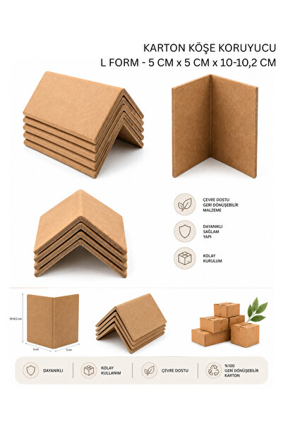 Papeit Karton Köşebent Palet Koruyucu Koli Köşe Koruyucu Kraft Köşe 5 Cm x 5 ...