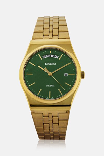 Casio Men MTP-B146G-3AVDF Stainless Steel Analog Watch 35 mm, Gold