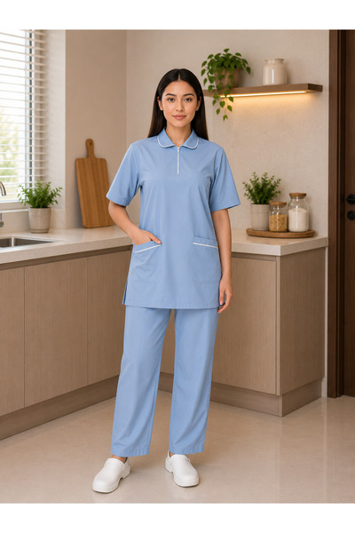 Generic Brand Women's 2-Piece Housekeeping Uniform Set - Shirt and Pants - Co...