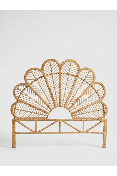 Lessio Home Lotus Rattan Bambu Yatak Başlığı Çift Kişilik Bohem El Yapımı 160...