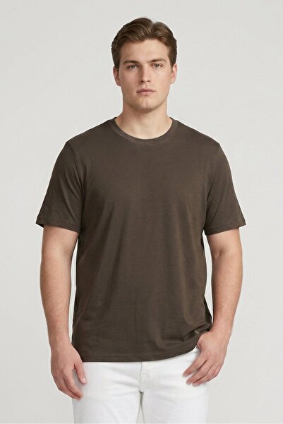 Stance Men Crew Neck Short Sleeve Plain T-Shirt, Dark Brown