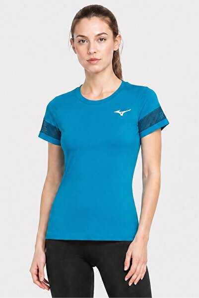 MIZUNO Women Sportswear Fit Short Sleeve Training T-Shirt, Blue