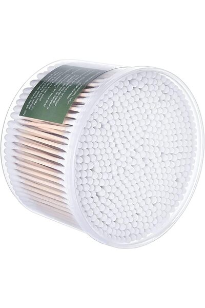 MOCUI Cotton Swabs with Double Round Thick Tips Cotton Buds with Bamboo Wood ...