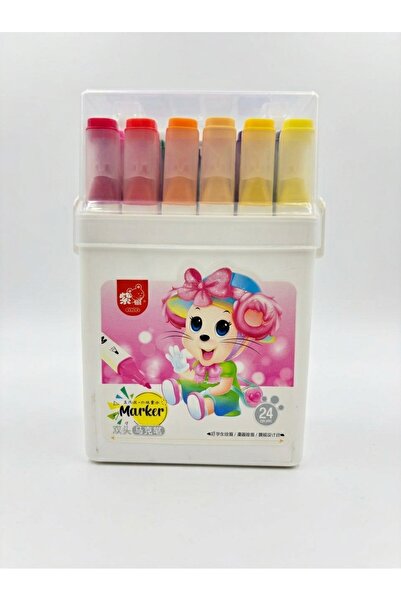 ONMART Non-Toxic Colour Marker Set | Pack of 24 Pcs | Dual Tip Colouring Mark...