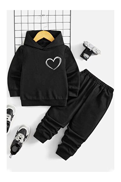 DAXİS Sportwear Company Children's Tracksuit Set with Heart Print