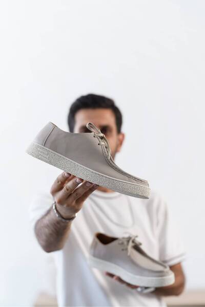 Kuback Kb-E3 Khaki Leather Gray Sole Casual Men's Shoes