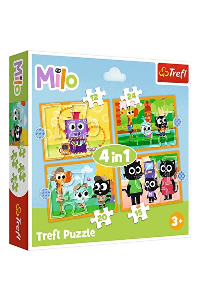Trefl PUZZLE 4IN1 PLANETA MILO INTALNIRE CU MILO SI PRIETENII