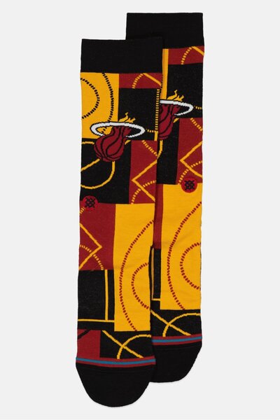Stance x NBA Men Miami Heat All Over Print Crew Socks, Multicolor