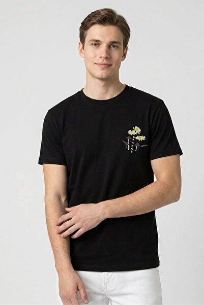Stance Men Crew Neck Short Sleeve Brand Logo T-Shirt, Black