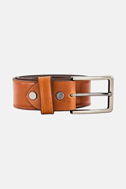 Nautica Jeans Men Genuine Leather Semi Formal Buckle Belt, Brown