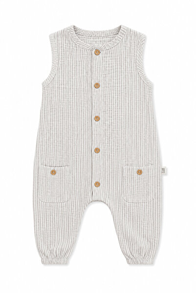 Tiffany Baby Lycra Theme Muslin Buttoned Long Baby Jumpsuit 27024