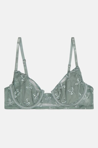 Sinsay Women Textured Non Padded Bra, Sage Green