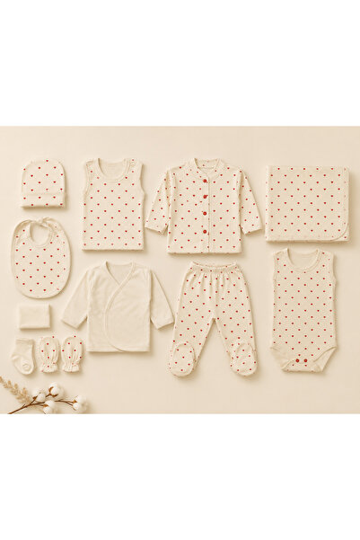 babyist Babynova Premium Heart Patterned 10-Piece Newborn Hospital Discharge Set