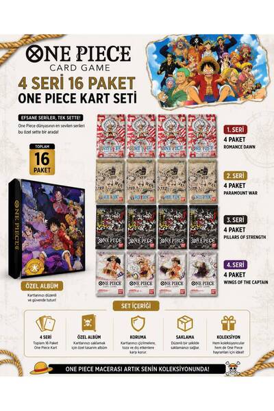 CANTEX TECH One Piece Play Card Special 4 Series 4 Packs in One + Storage Album