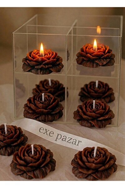 exemum EXE PAZAR Dekoratif Lavanta Kokulu Şakayık Çiçeği Mumu(5ADET)-Hediyeli...