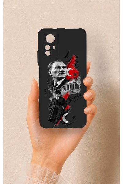 Vip Case حافظة سيليكون متوافقة مع Redmi Note 12S بنمط أتاتورك أنماكتاكبير