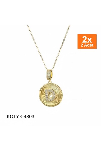 Bozhi Steel Letter Necklace 45 cm (D) Business Woman Style Gift