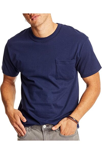 HANES Bifi Heavy Fabric Men's Short Sleeve T-Shirt with Pocket by Hans