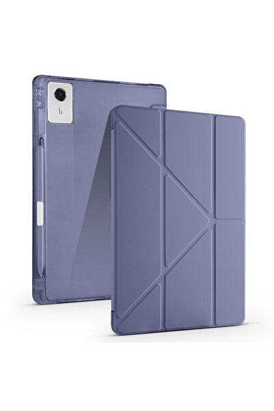 UnDePlus Lenovo idea Tab Plus 12.1 TB361FU Kılıf Kalem Bölmeli Trifolding Cas...