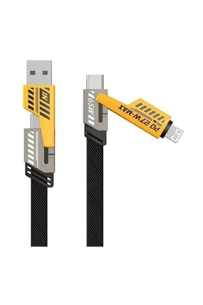 OEM Cablu 4 in 1 USB-C / Lightning / MicroUSB, Fast Charge pana la 65W, Trans...