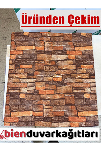 Bien Home 70x77 Cm Beyaz 0,54M² 3d Kendinden Yapışkanlı Renkli Antik Tuğla Du...