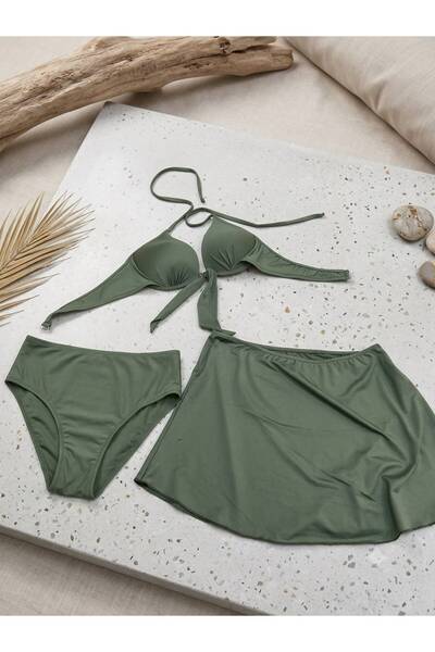 mikam Set bikini cu fustă, cu susținere și umplutură, 3 piese