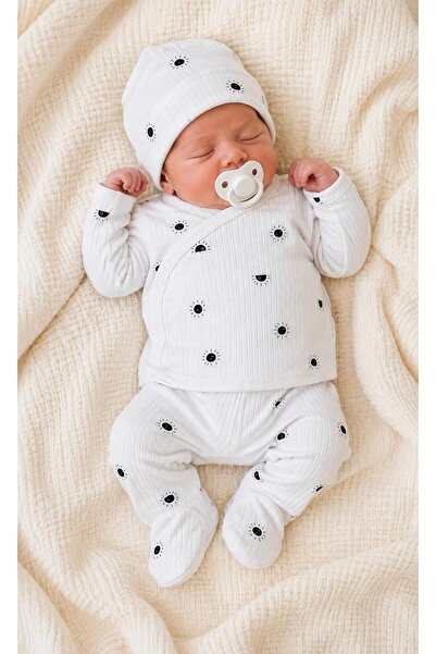 Lumos Trade 3-Piece Newborn Baby Set: Double-Breasted Snap Top with Gloves - ...