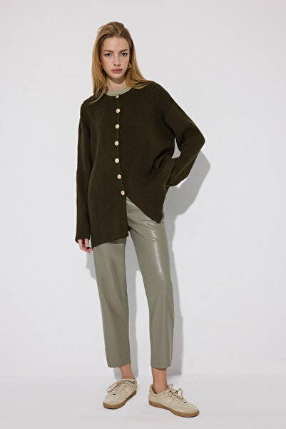 Touché Privé Gold Buttoned Long Cardigan