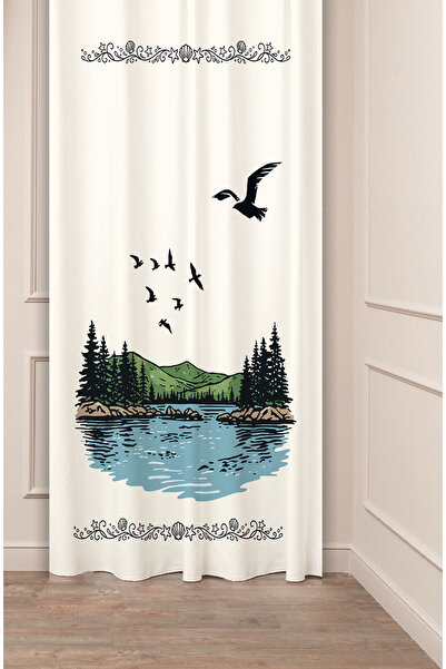 GREENDECOR Minimalist Style Sakura Nature Landscape Patterned Colorful Specia...