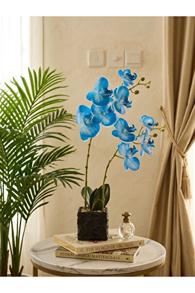 co arma Artificial Orchid Flowers in Plastic Pot 50cm Tall with 10cm Diameter
