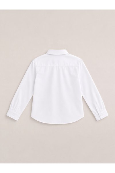 Victor and Jane Girls Long Sleeve Collared Shirt- White