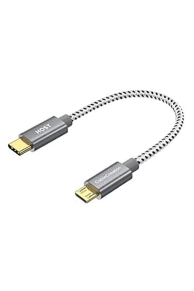 GENERAL كيبل USB C الى مايكرو USB 0.65 قدم من كيبل كرييشن، USBC الى Micro OTG...
